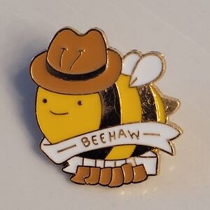 BEEHAW Cowboy Bee Enamel Pin 🤠 🐝